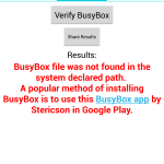 Окно Root Checker Pro информирующее об отсуствии набора BusyBox